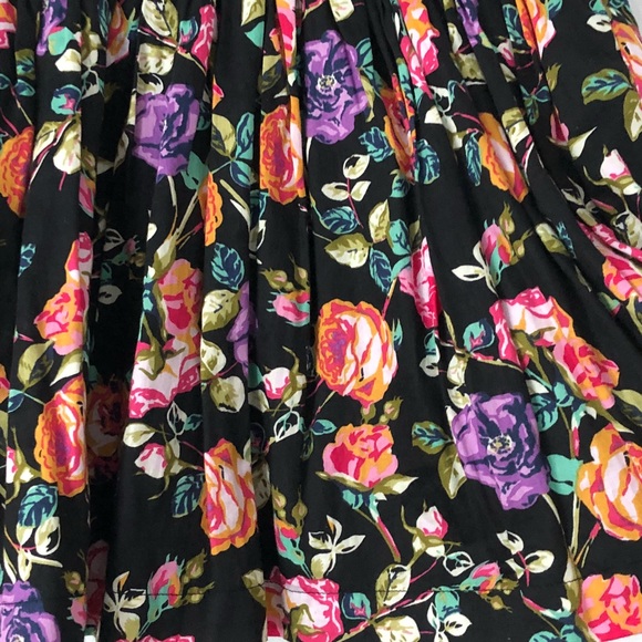 Floral Skater Full Mini Lined Skirt Elastic Waist - Picture 2 of 4